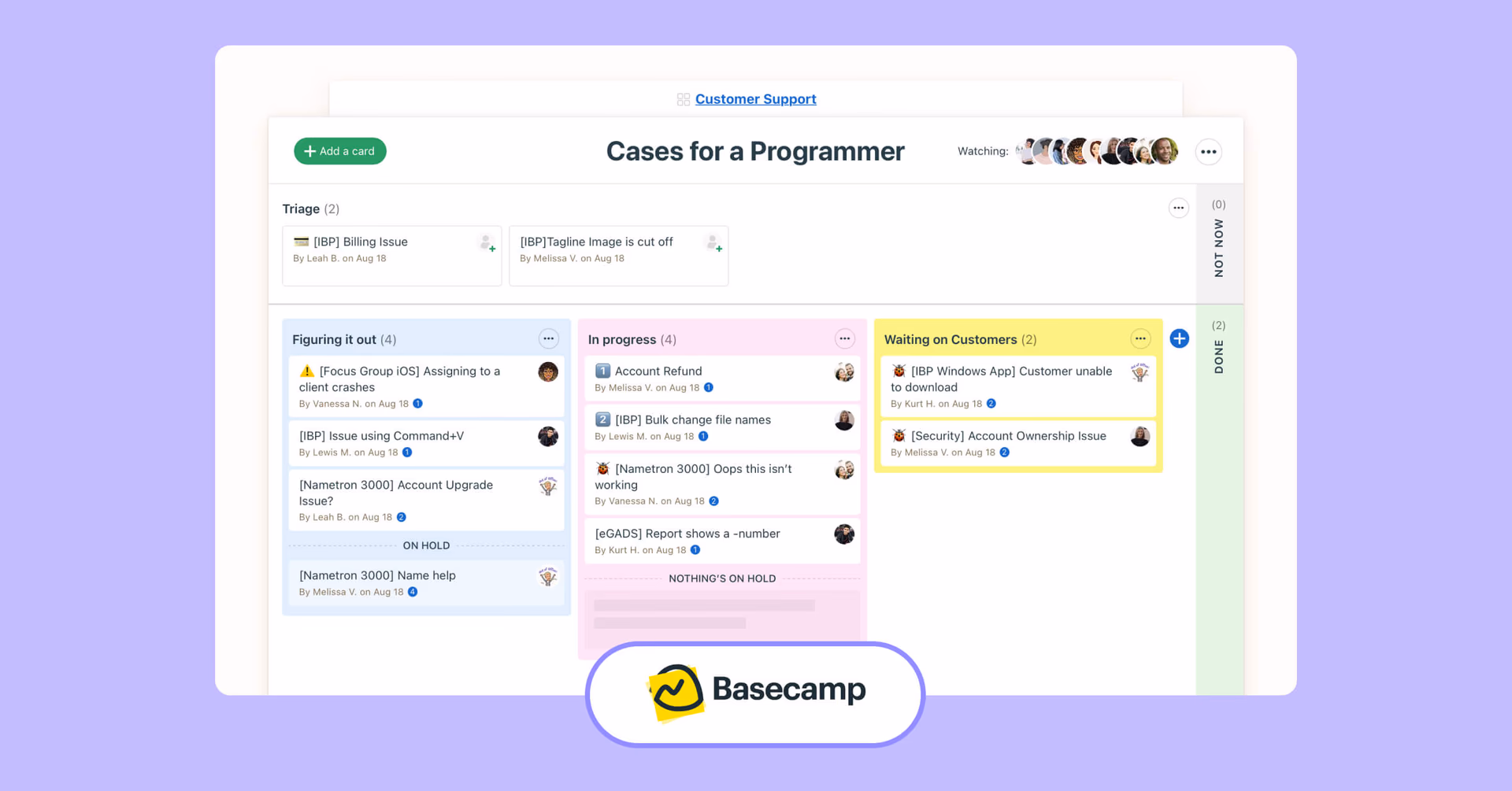 Project management tools for creatives - Basecamp