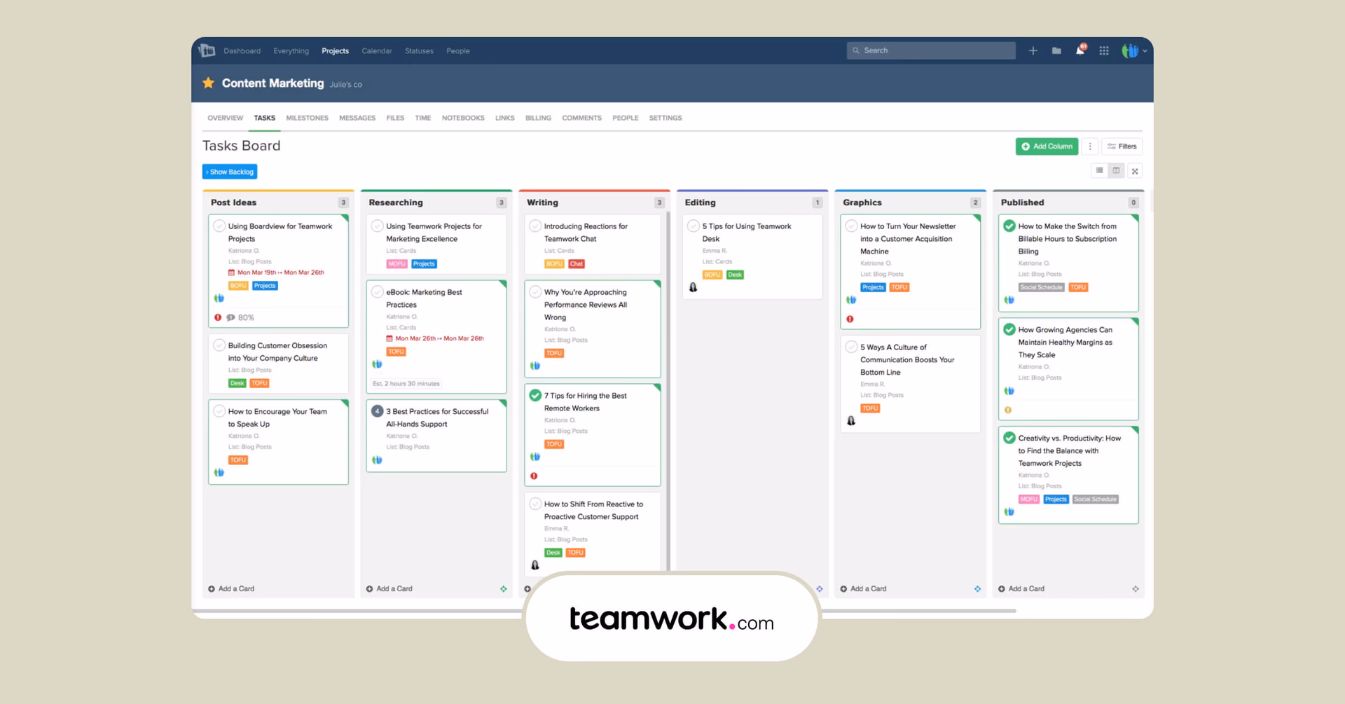 Project management tools for creatives - Teamwork