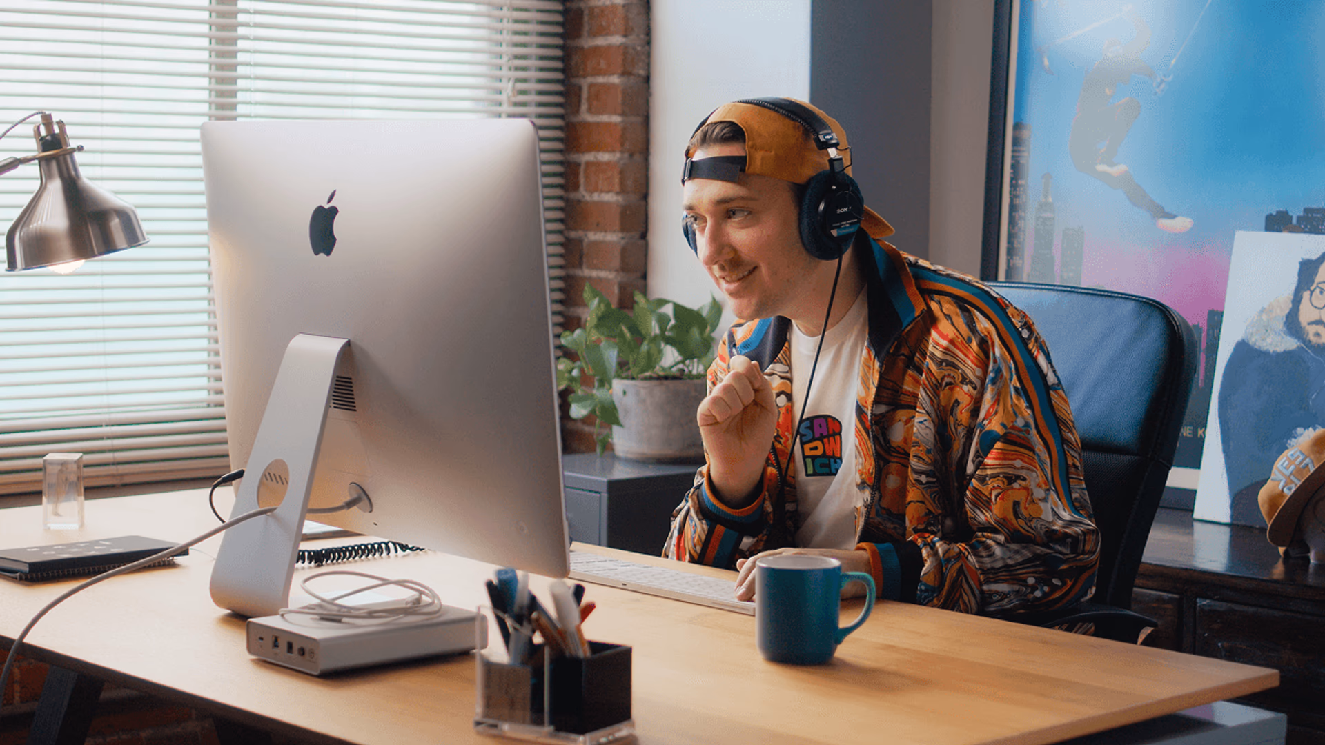 Man working on a computer