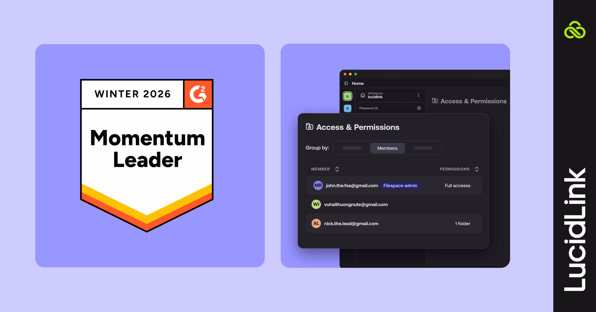 LucidLink momentum leader badge