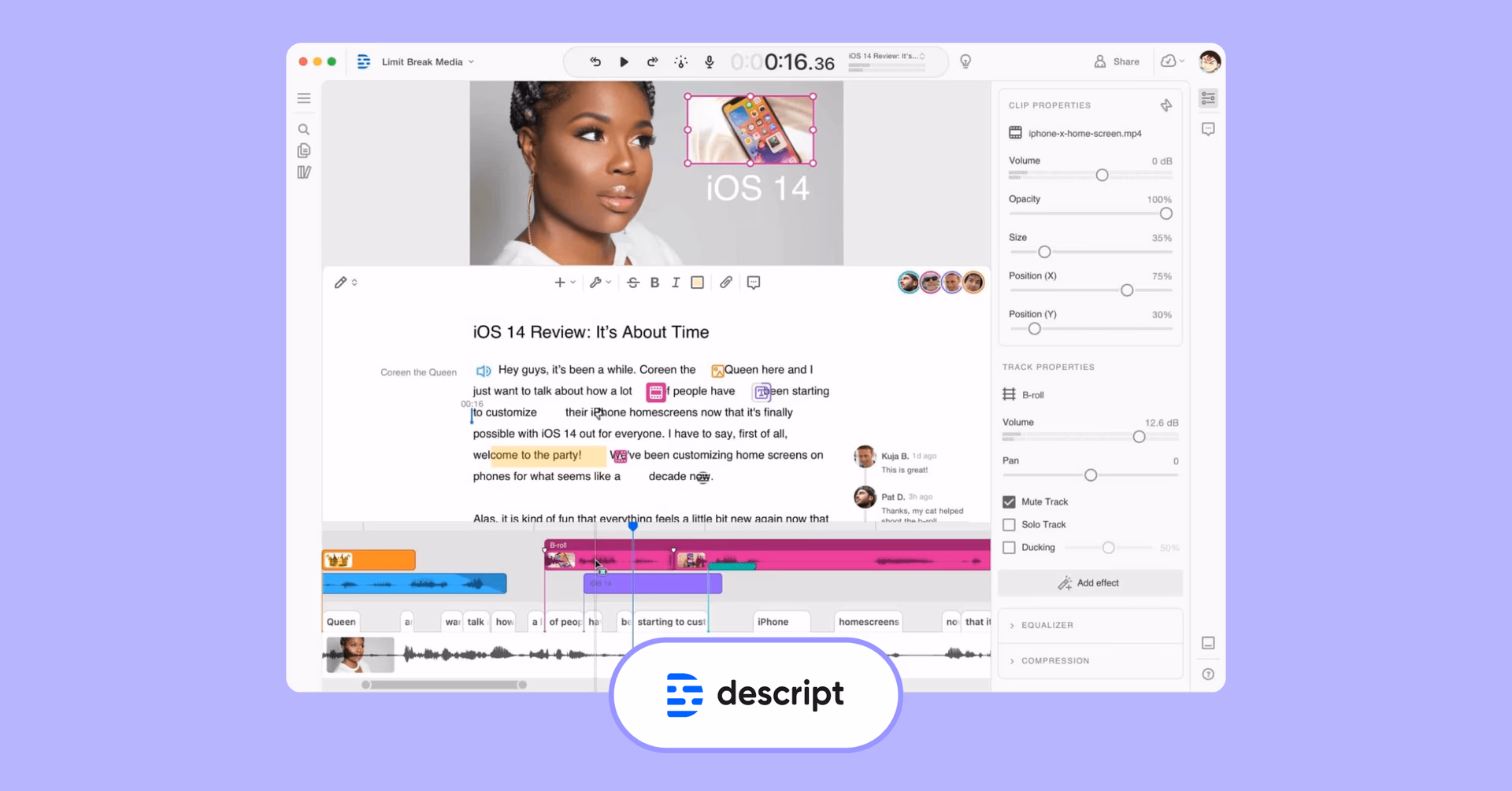 Descript: smarter first cuts
