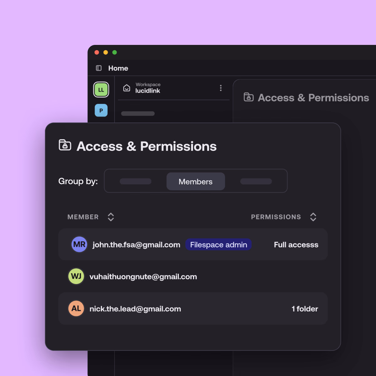 Control access at the folder or file level with LucidLink
