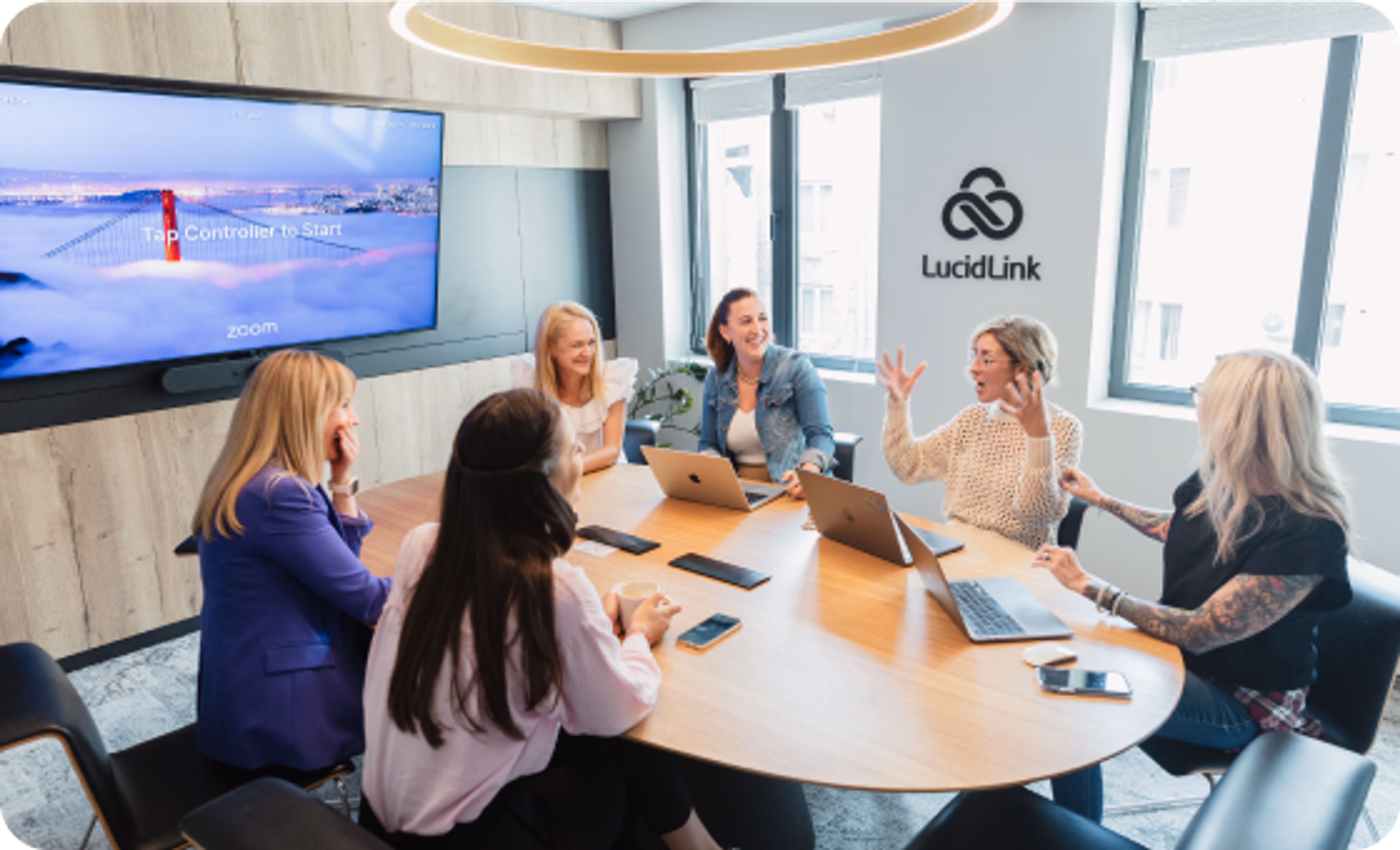 LucidLink team members in the office