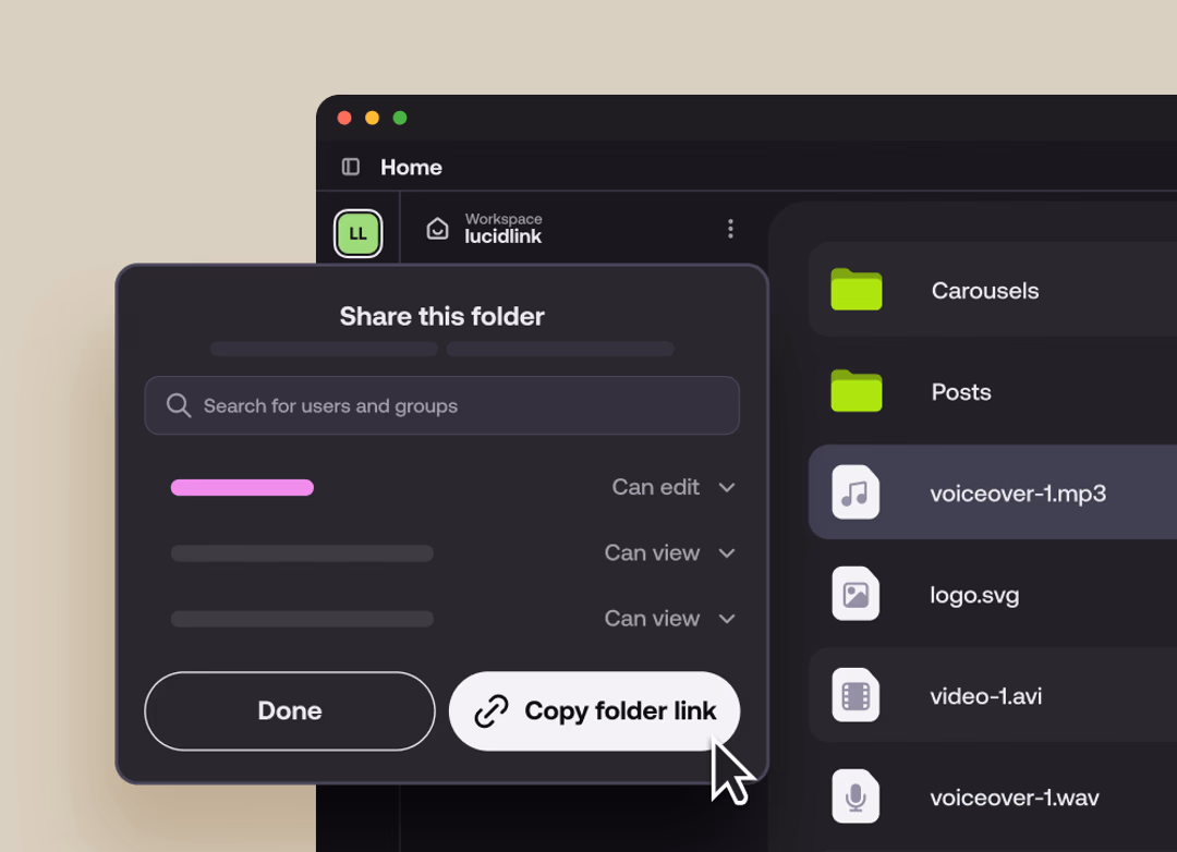 Everyone works directly from the same centralized filespace